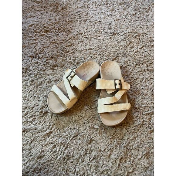 Vionic Pacific Rio Lizard Cream 7 wide Orthoheel Adjustable Strap‎ Sandals - Picture 1 of 5